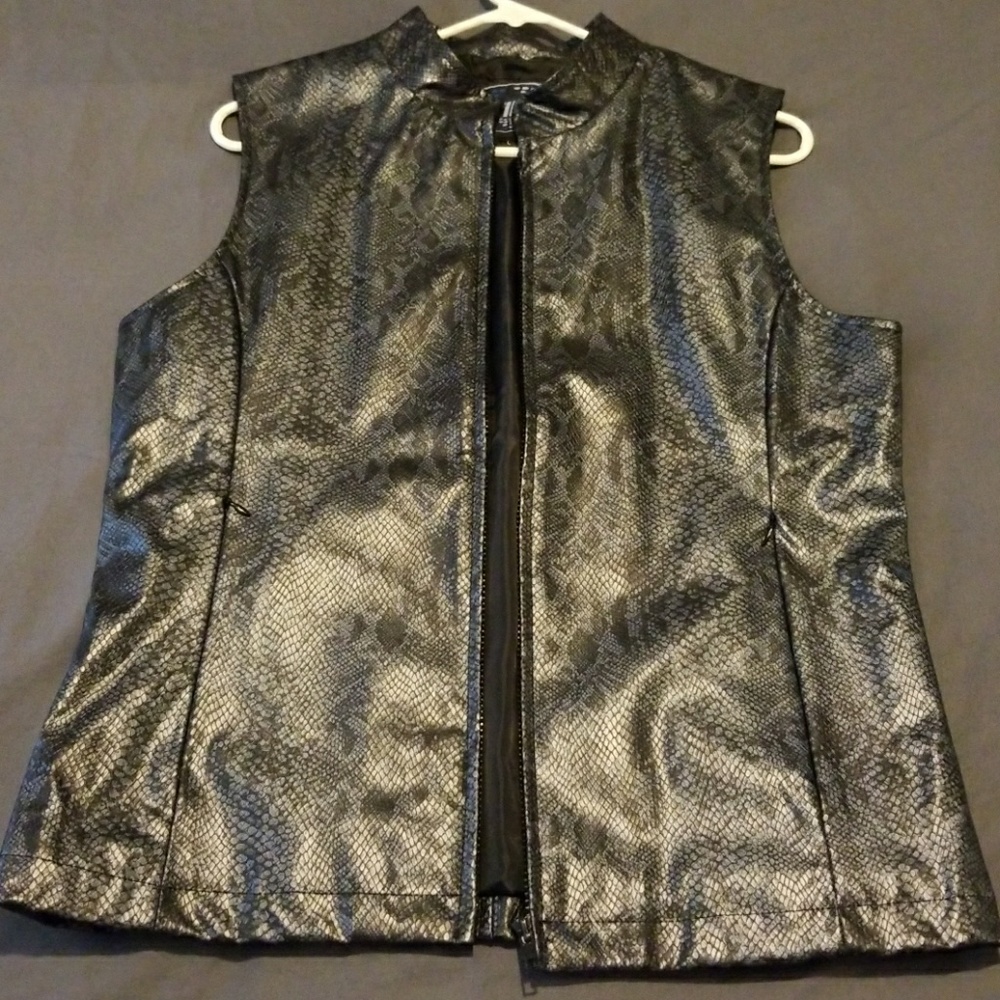 Faux leather vest
